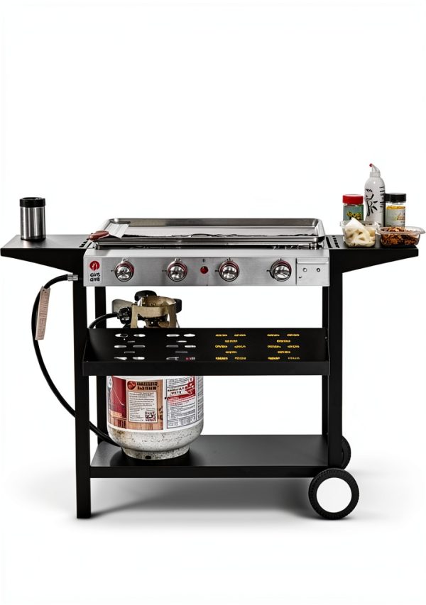 Gas One Flat Top Grill 4 Burner Propane Outdoor Cart Stainless Steel-6