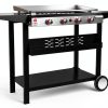 Gas One Flat Top Grill 4 Burner Propane Outdoor Cart Stainless Steel-0