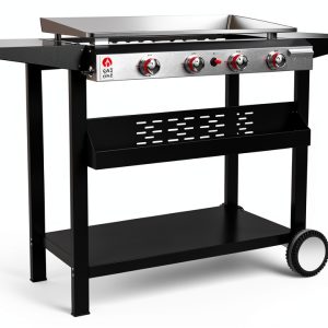 Gas One Flat Top Grill 4 Burner Propane Outdoor Cart Stainless Steel-0
