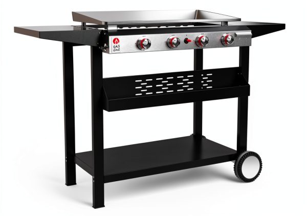 Gas One Flat Top Grill 4 Burner Propane Outdoor Cart Stainless Steel-0