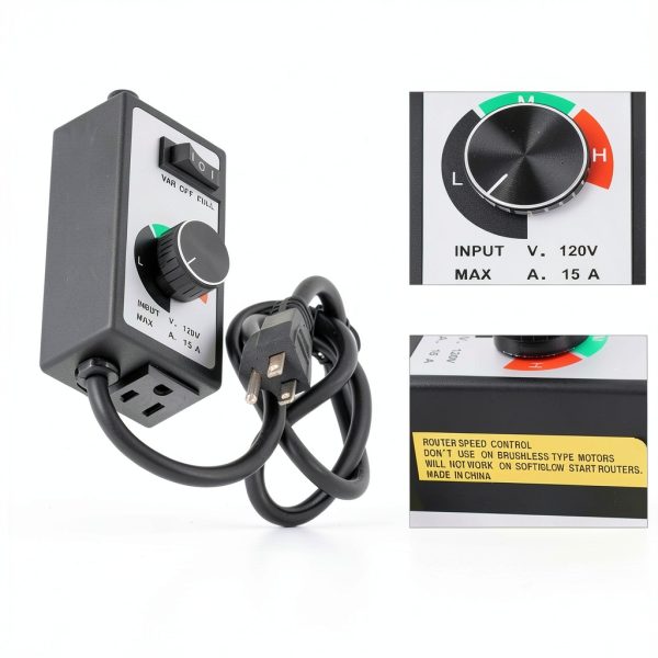 GXYWADY Variable Speed Controller Replacement for Router Fan Electric Motor AC 120V 15A-5